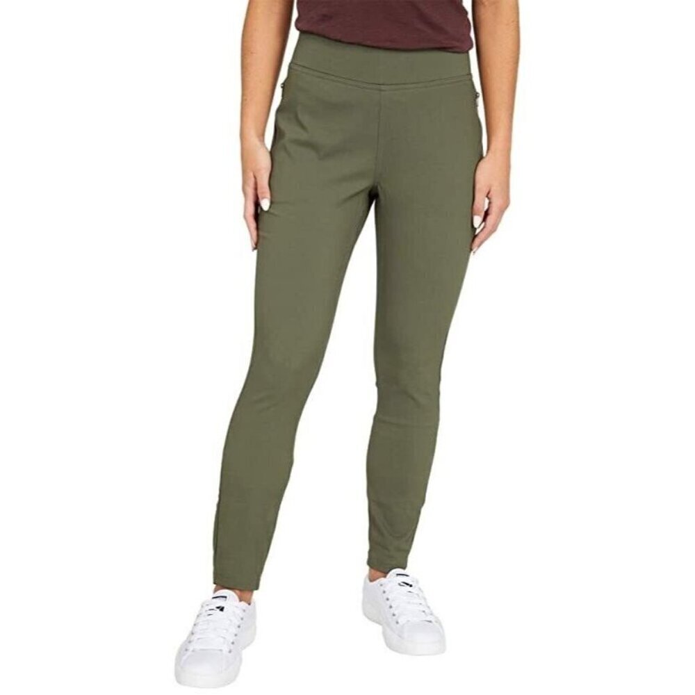 Toad&Co Rover Moto Crop Pants skinny fit size 4 green stretch pockets MSRP $90